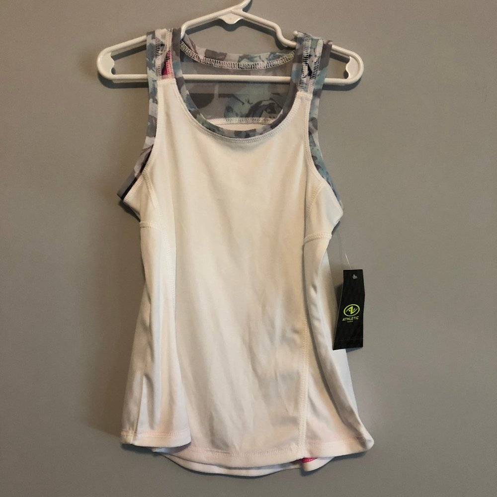Athletic s 6-6x white grey athletic tank NWT